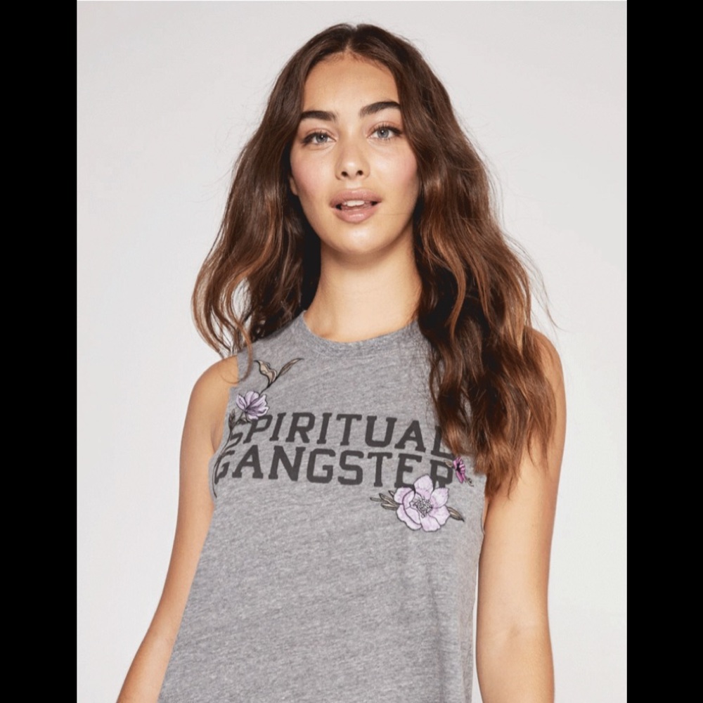 Cropped spiritual gangster floral tee